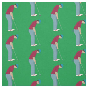 Groene Golfers met Golf Balls Patroon Stof
