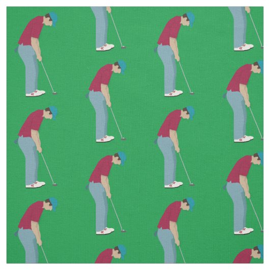 Groene Golfers met Golf Balls Patroon Stof (Swatch)