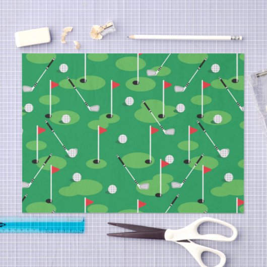 Groene Golfers Tissuepapier (Craft)