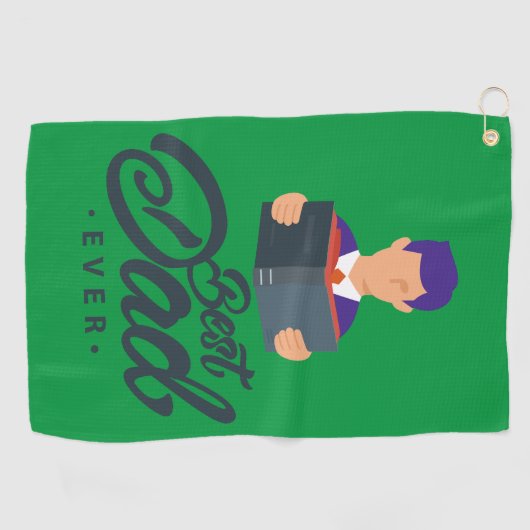 Groene Golfhanddoek met beste vader ooit (Horizontaal)