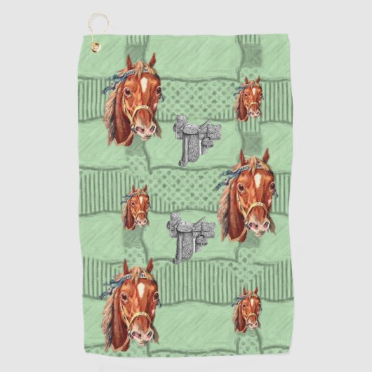 Groene Golfhanddoek met Bloemen (Voorkant)