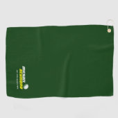 Groene golfhanddoek met golfnaam (Horizontaal)