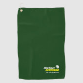 Groene golfhanddoek met golfnaam (Voorkant)