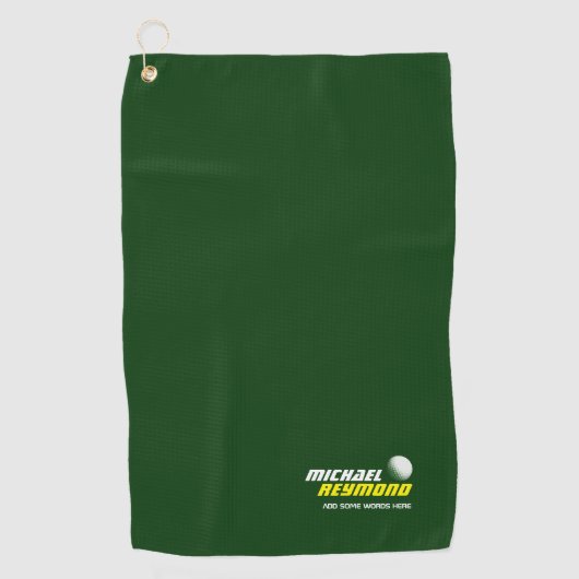 Groene golfhanddoek met golfnaam (Voorkant)