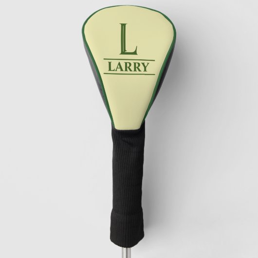 Groene golfhoes met monogram golfheadcover (Voorkant)