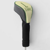 Groene golfhoes met monogram golfheadcover (Schuin)