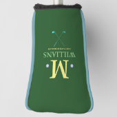 groene golfhoes met monogram voor golfer golfheadcover (Draai 90)