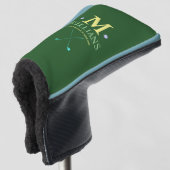 groene golfhoes met monogram voor golfer golfheadcover (3/4 voorkant)