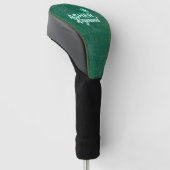 Groene golfhoes met zijn naam golfheadcover (Schuin)