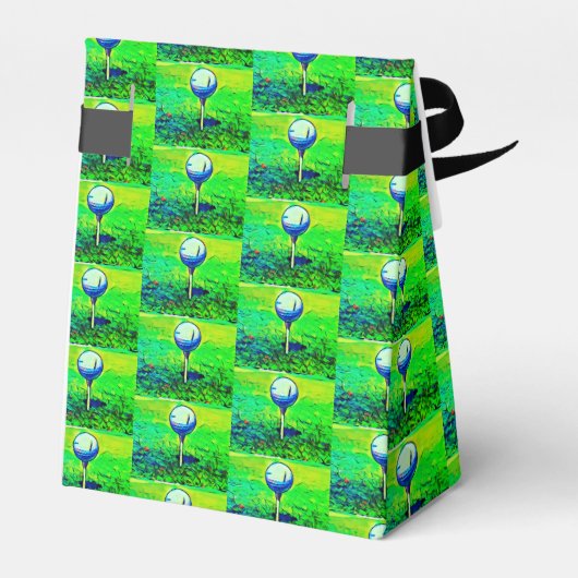 Groene Golfing Tiled Favor Boxes Bedankdoosjes (Achterkant)