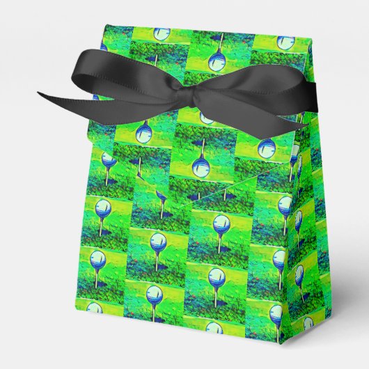 Groene Golfing Tiled Favor Boxes Bedankdoosjes (Voorkant Zijde)