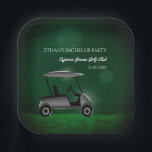 Groene golfkar golfers vrijgezellenfeest golffeest papieren bordje<br><div class="desc">Verhoog uw golf vrijgezellenfeest eetervaring met deze aangepaste papieren borden, ontworpen om gebruiksgemak te combineren met gepersonaliseerde stijl. Doordrenk je golf vrijgezellenfeest met een gevoel voor plezier en kameraadschap met deze op maat gemaakte papieren borden. Of u nu geniet van een casual barbecue of een gastronomische maaltijd, deze voegen een...</div>