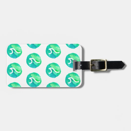 Groene golven bagagelabel (Voorkant horizontaal)