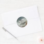 Groene golven Blauw Water Abstracte Natuur Waterva Ronde Sticker (Envelop)