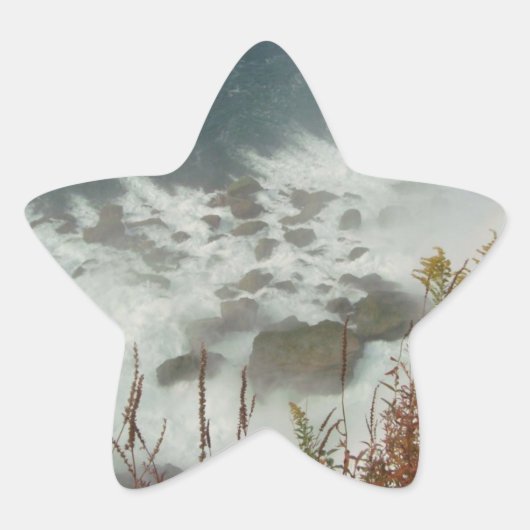 Groene golven Blauw Wit Water Abstracte Natuur Roc Ster Sticker (Voorkant)