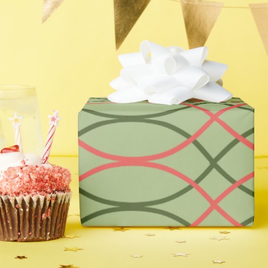 Groene golven cadeaupapier (Verjaardagsfeest)