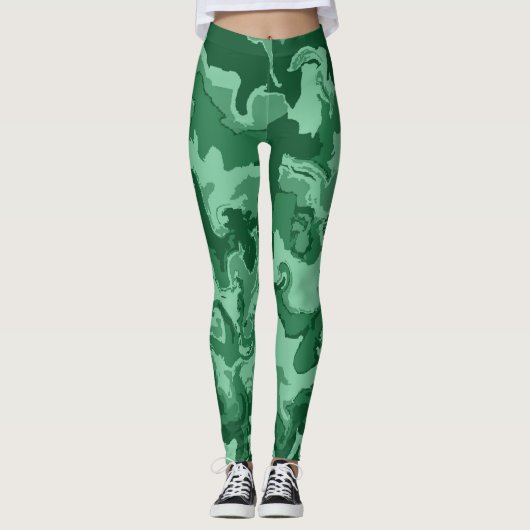 Groene golven leggings (Voorkant)