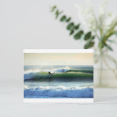 Groene golven overslaan briefkaart (Staand voorkant)