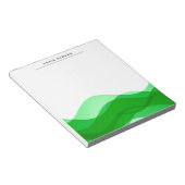 Groene golven professioneel gewoon minimalistisch notitieblok (Schuin)