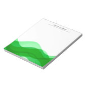 Groene golven professioneel gewoon minimalistisch notitieblok (Linkerzijde)