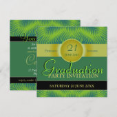 Groene Golven van Welvaart Graduation Party Kaart (Voorkant / Achterkant)
