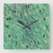 Groene golven vierkante klok (Voorkant)