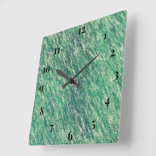 Groene golven vierkante klok (Hoek)