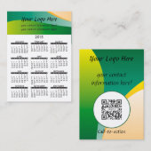 Groene golven voor visitekaartje Calendar Generic (Voorkant / Achterkant)