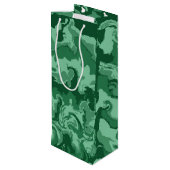 Groene golven wijn cadeautas (Achterkant Gekanteld)