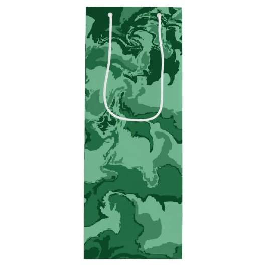 Groene golven wijn cadeautas (Voorkant)