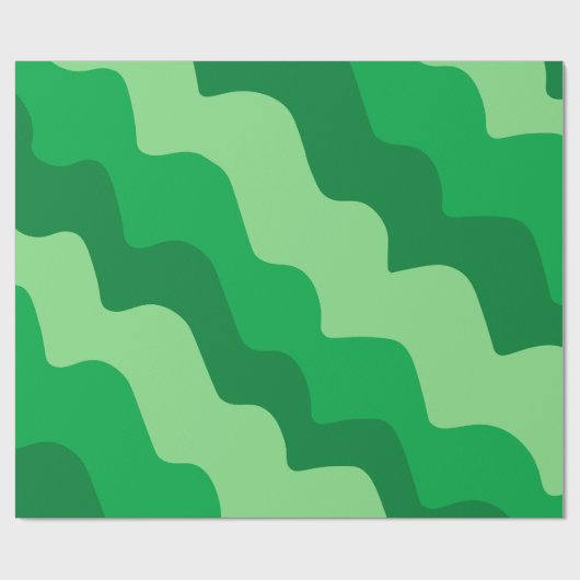 Groene golvende oceaangolven gradiënt cadeaupapier (Vlak)