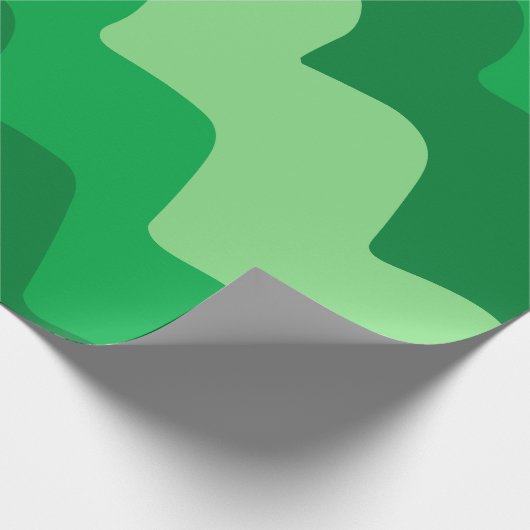 Groene golvende oceaangolven gradiënt cadeaupapier (Hoek)