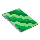 Groene golvende oceaangolven gradiënt notitieboek (Rechterzijde)