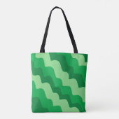Groene golvende oceaangolven gradiënt tote bag (Achterkant)