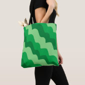 Groene golvende oceaangolven gradiënt tote bag (Dichtbij)
