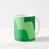 Groene golvende oceaangolven gradiëntpatroon koffiemok (Voorkant rechts)