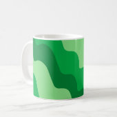 Groene golvende oceaangolven gradiëntpatroon koffiemok (Voorkant links)