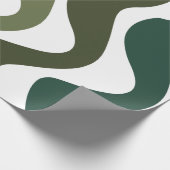 Groene golvende strepen cadeaupapier (Hoek)