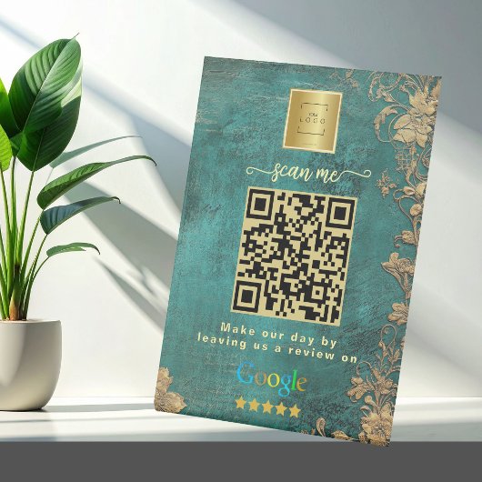 Groene Google Reviews Zakelijke Link QR Code Reclamebord Met Voetstuk