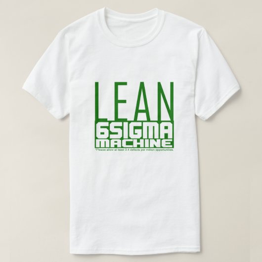 Groene gordel met zes sigmaautomaten t-shirt (Design voorkant)