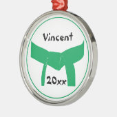 Groene gordel voor krijgskunst metalen ornament (Links)