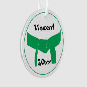Groene gordel voor krijgskunst ornament (voorkant)