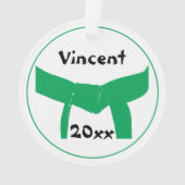Groene gordel voor krijgskunst ornament (voorkant)