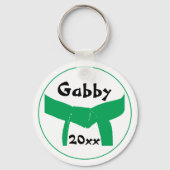 Groene gordel voor krijgskunst sleutelhanger (Voorkant)