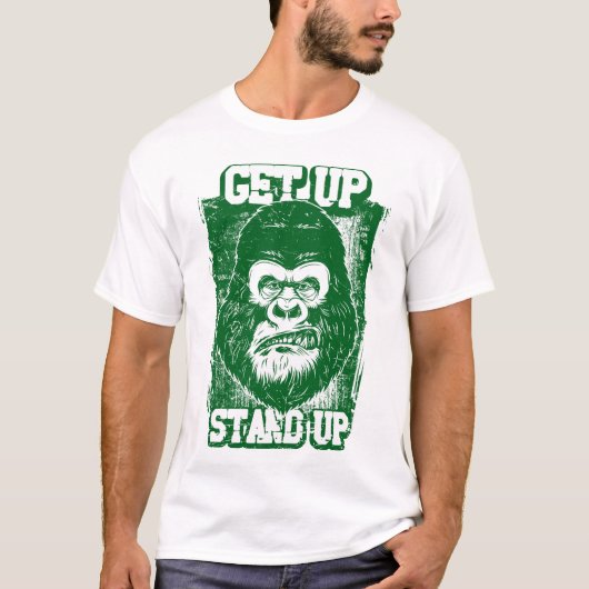 Groene gorilla illustratie sta op t-shirt (Voorkant)