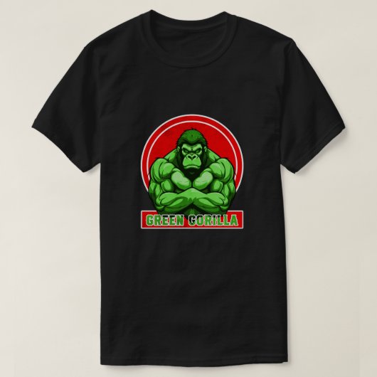 Groene Gorilla Vector Art T-shirt (Design voorkant)