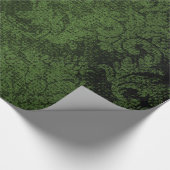 Groene Gothic Victoriaans Damask  Wallpaper Cadeaupapier (Hoek)