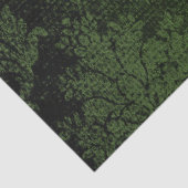 Groene Gothic Victoriaans Damask  Wallpaper Tissuepapier (Detail)