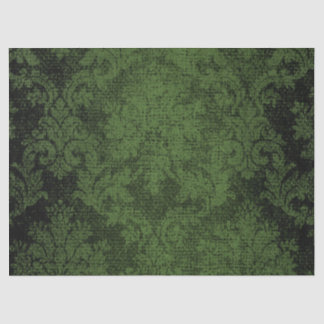 Groene Gothic Victoriaans Damask  Wallpaper Tissuepapier
