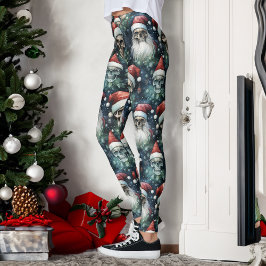Groene Gotische Kerstschedels Kerstman Hoeden Goth Leggings